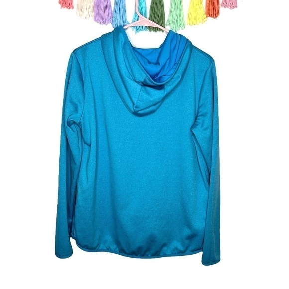 Under Armour Big Logo Blue Pullover Fleece Hoodie Hooded Sweatshirt Size Medium - Picture 9 of 14